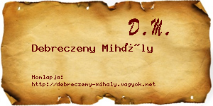 Debreczeny Mihály névjegykártya
