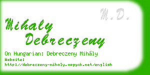 mihaly debreczeny business card