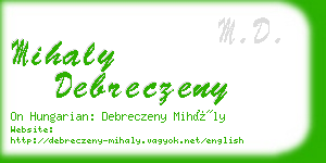 mihaly debreczeny business card